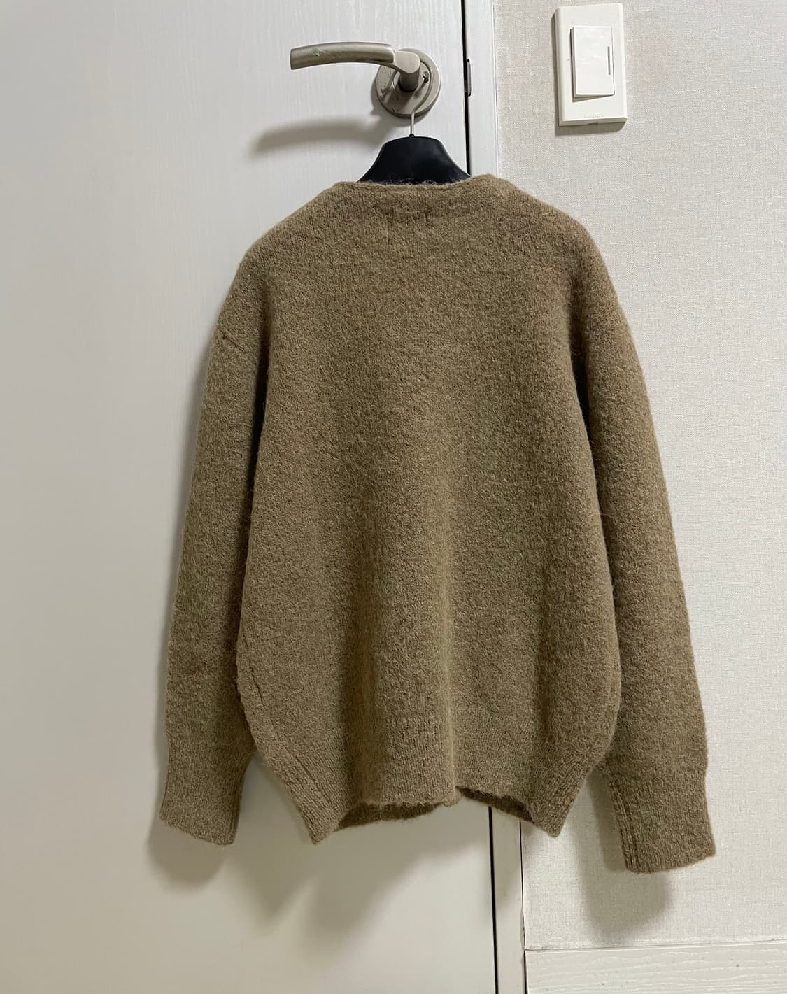 새제품) 헤리티지플로스 알파카 가디건 베이지 남녀공용 S 니트 상품이미지9