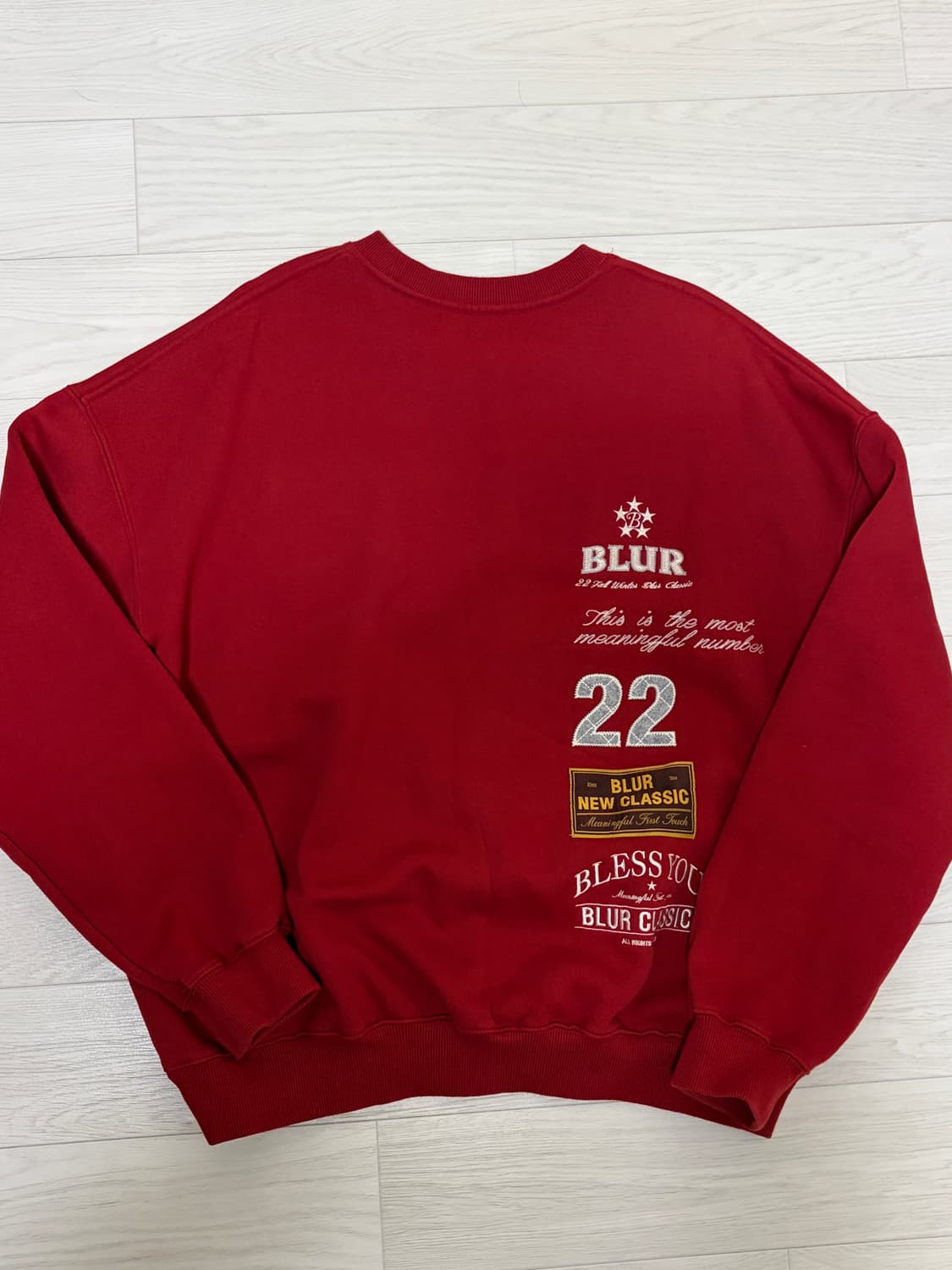 1) BLUR 맨투맨 레드 상품이미지2