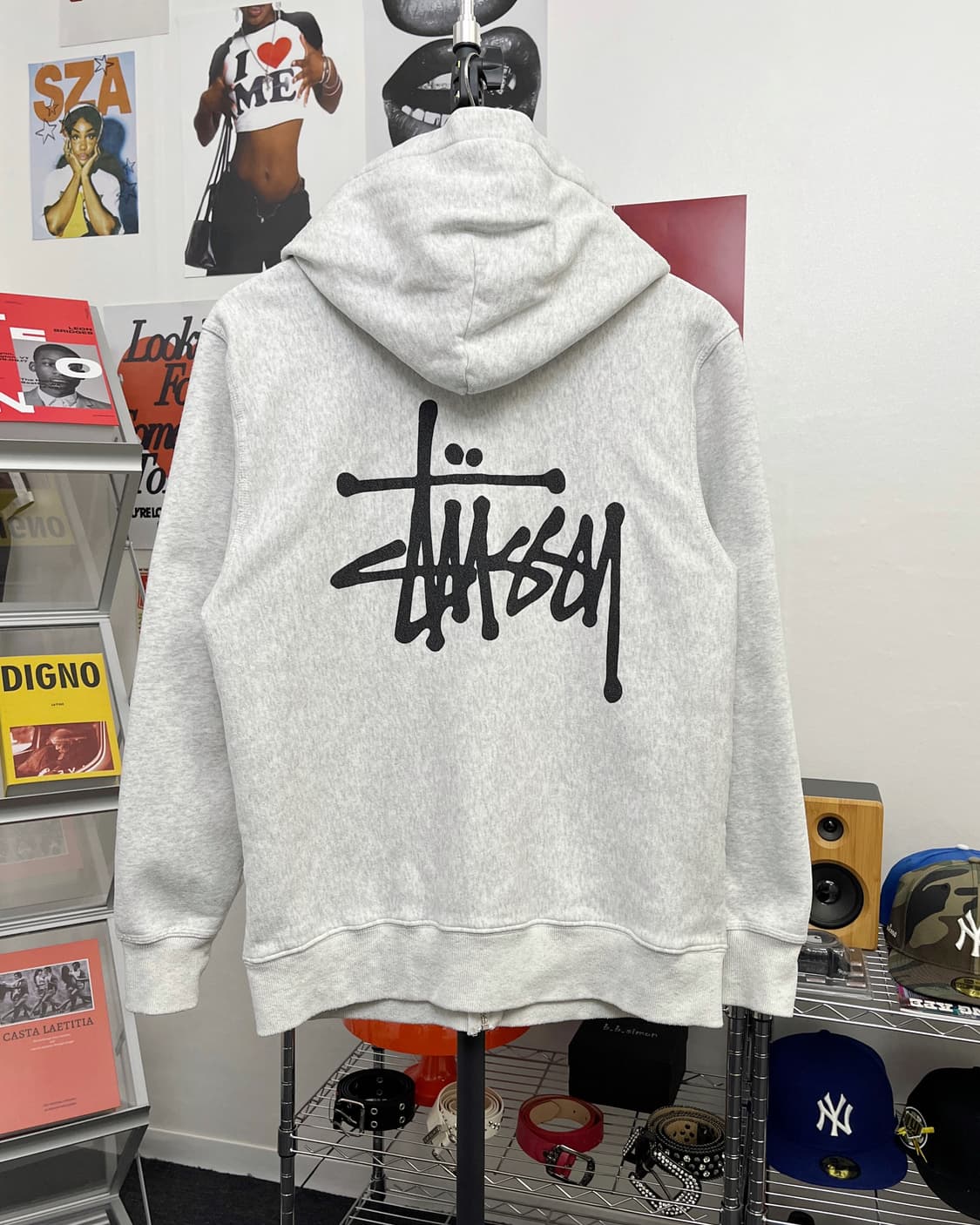 스투시 스탁 빅로고 그레이 후드집업 상품이미지7