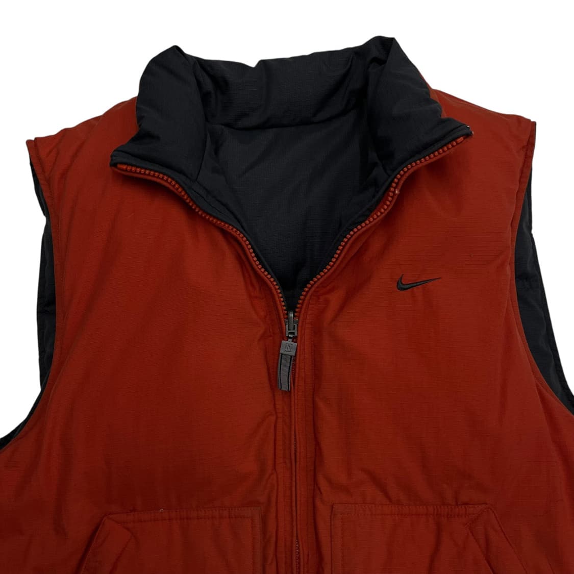 나이키 오렌지 미니로고 차콜 패딩조끼 M 상품이미지8
