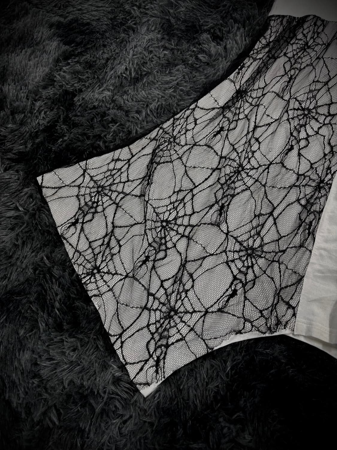 Ghost of Harlem 거미줄 레이스 펑크 반팔 티셔츠 상품이미지3