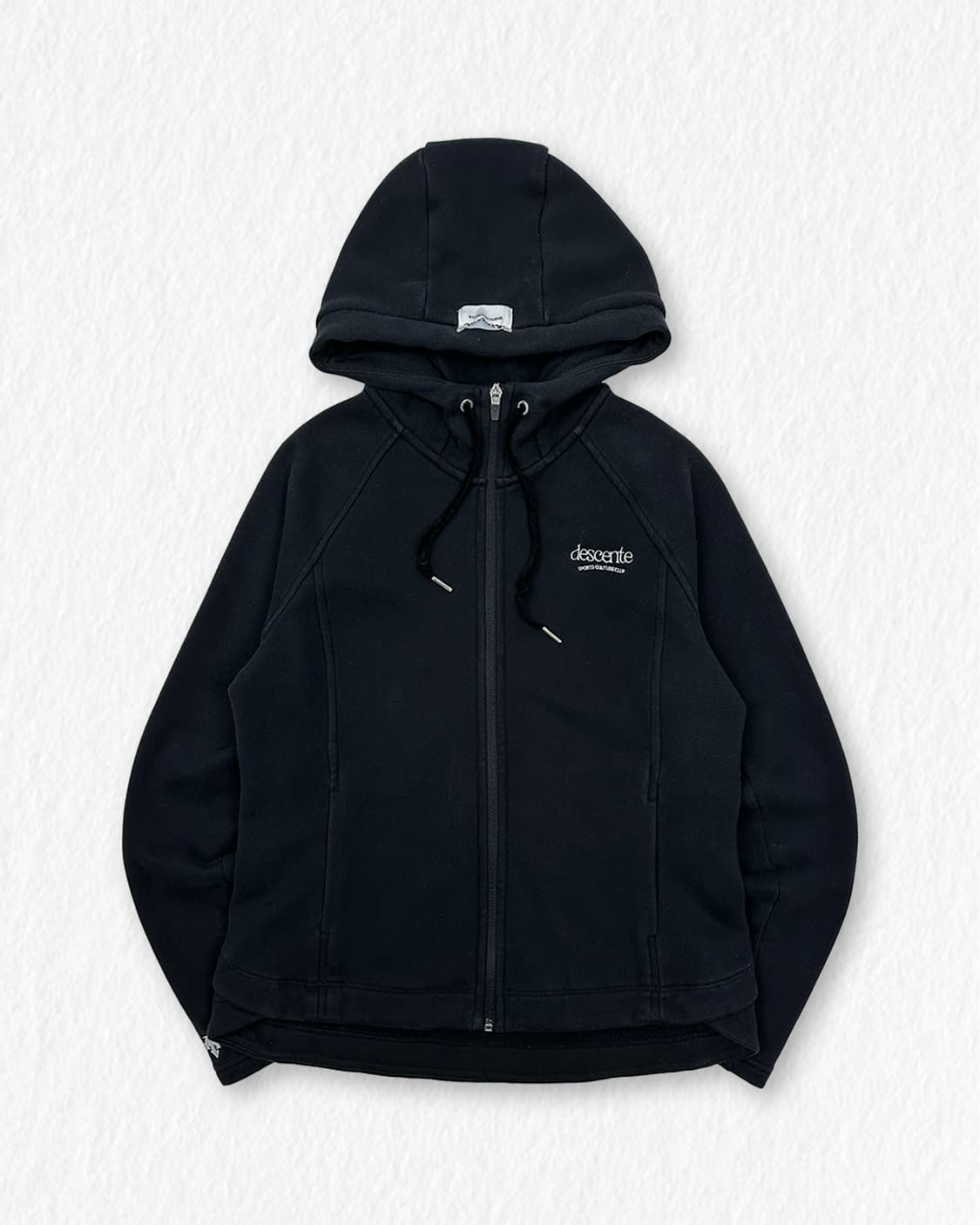 데상트 기모 후드집업 블랙 상품이미지1