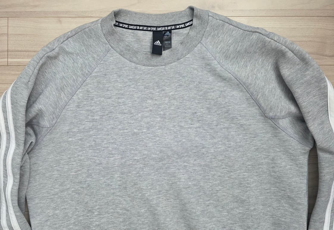 아디다스 삼선 맨투맨 롱슬리브 라운드 셔츠 라이트 그레이(M)100 상품이미지3