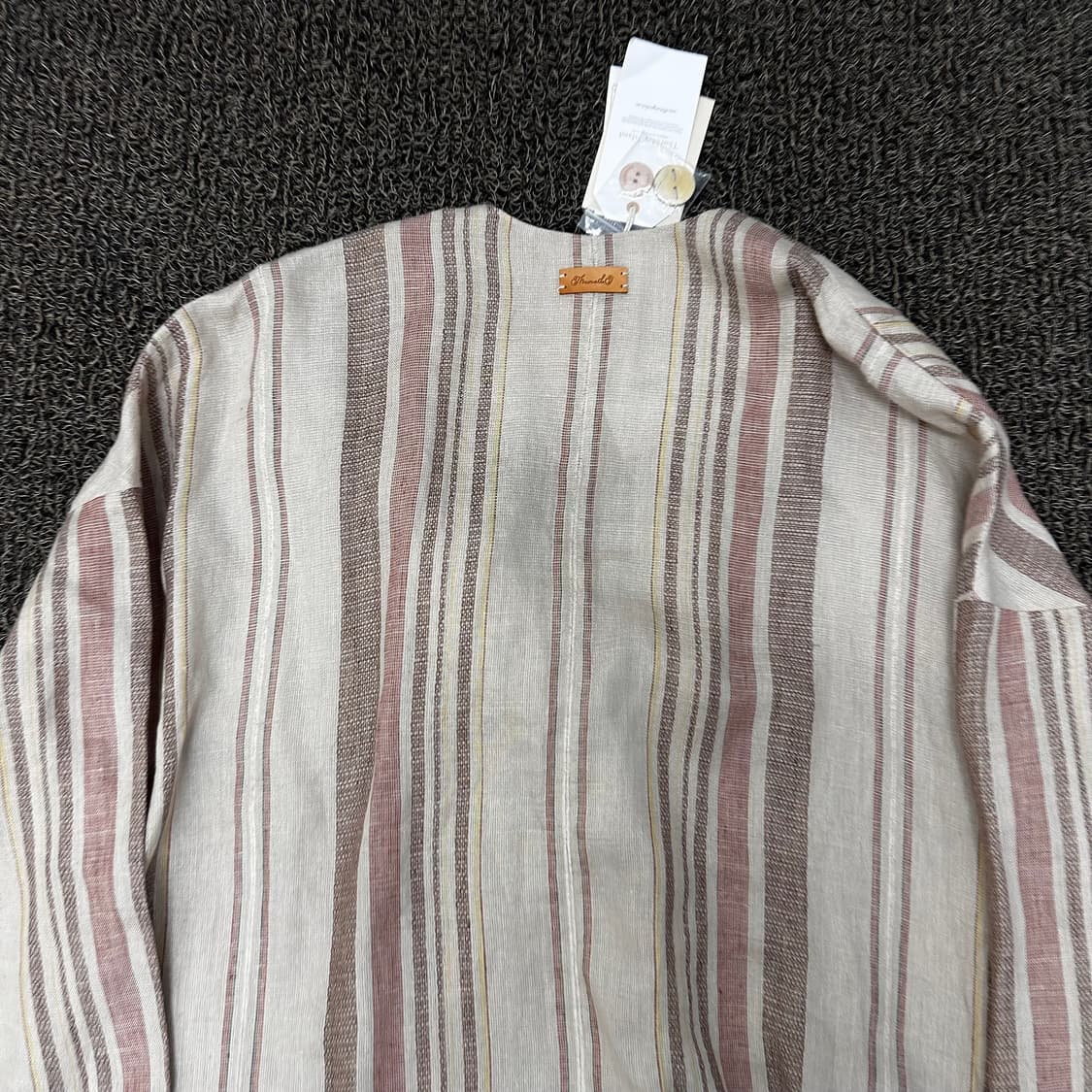 [새상품] 써스데이아일랜드 스트라이프 여성 린넨 마 롱 가디건 M 상품이미지7