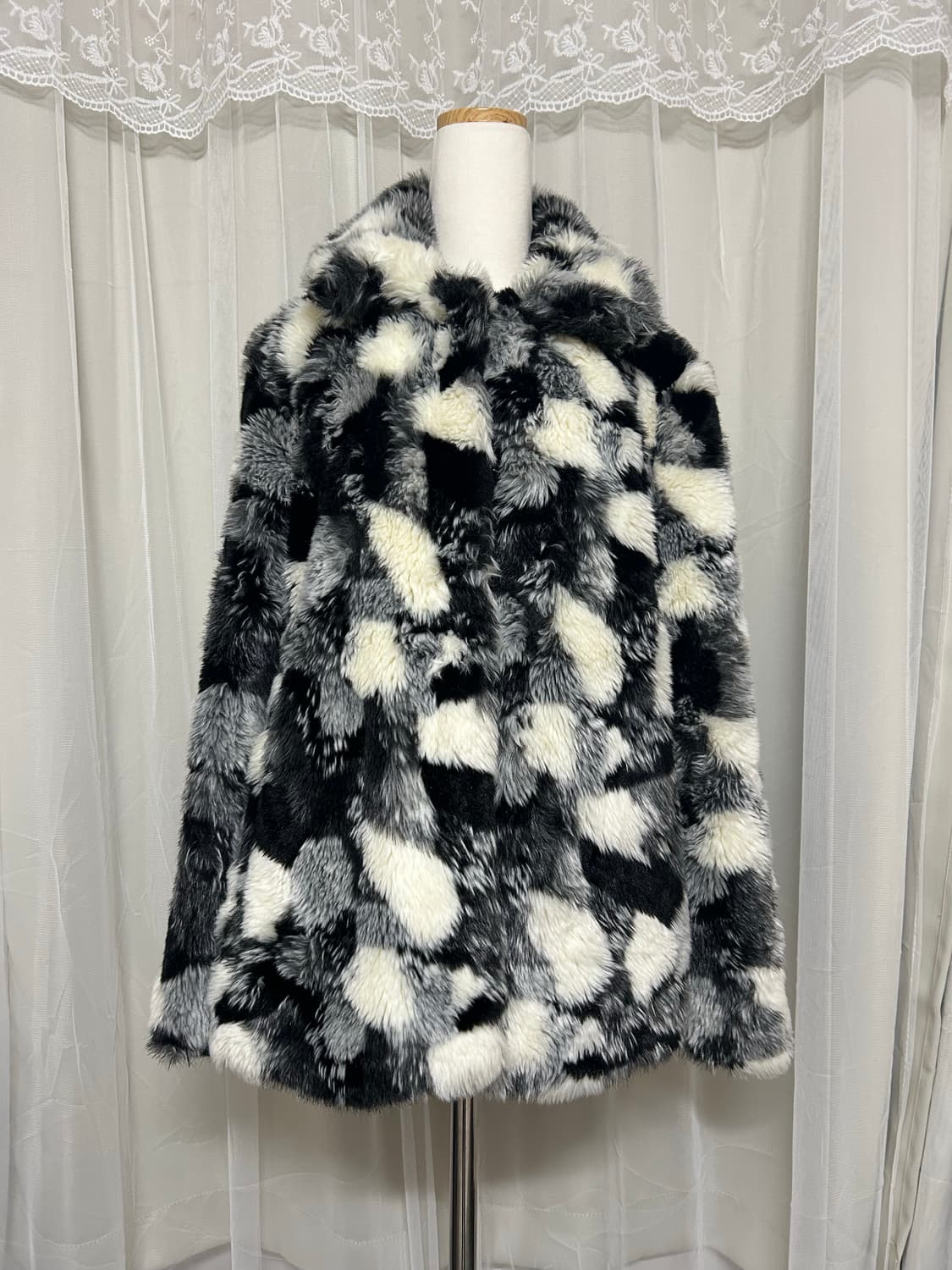 서울 컬력션 체커보드 퍼자켓 상품이미지1