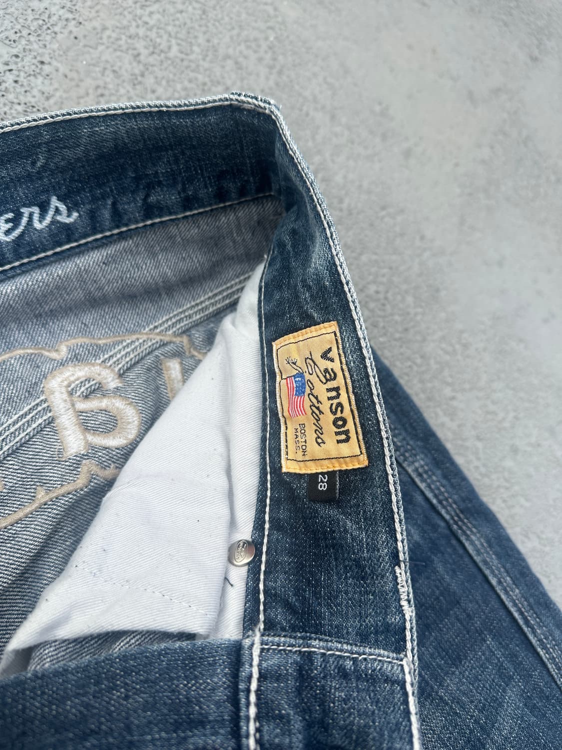 Vanson 엉덩이 스컬 자수 패치 데님팬츠 상품이미지5