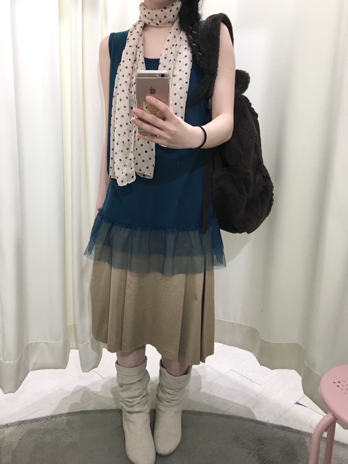Teal Chiffon Lace Cami 상품이미지4