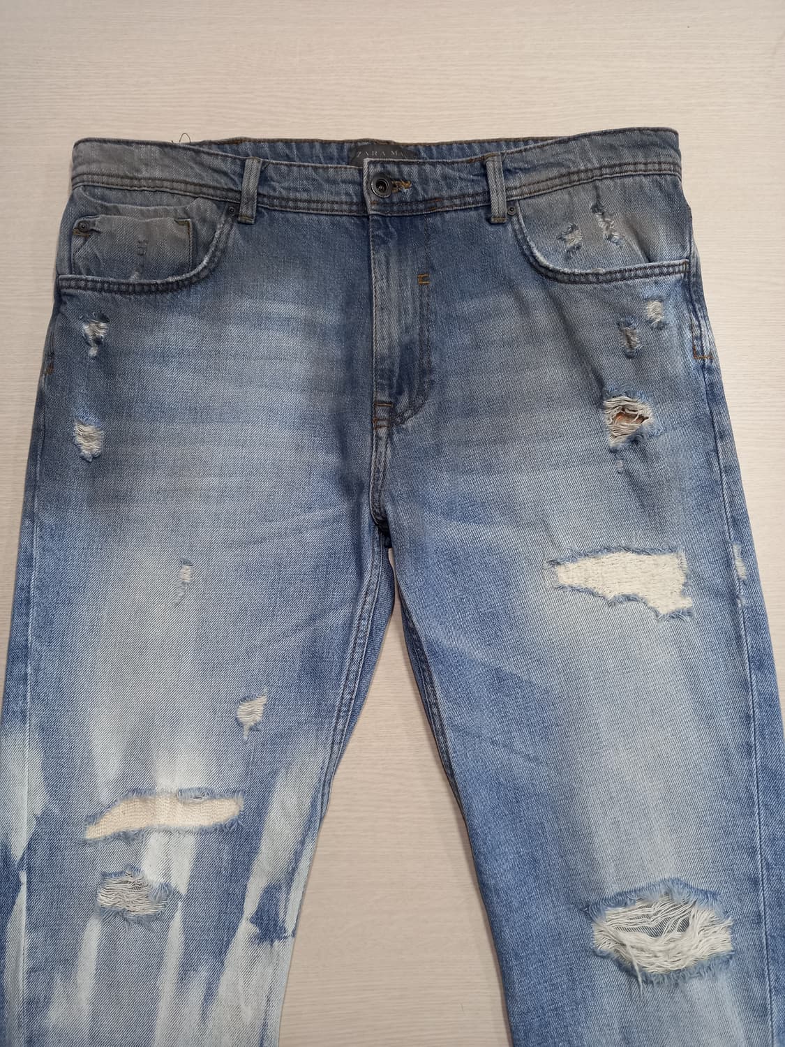 36 ZARAMAN 데미지워싱 상하스판 슬림일자진 36-431 상품이미지3