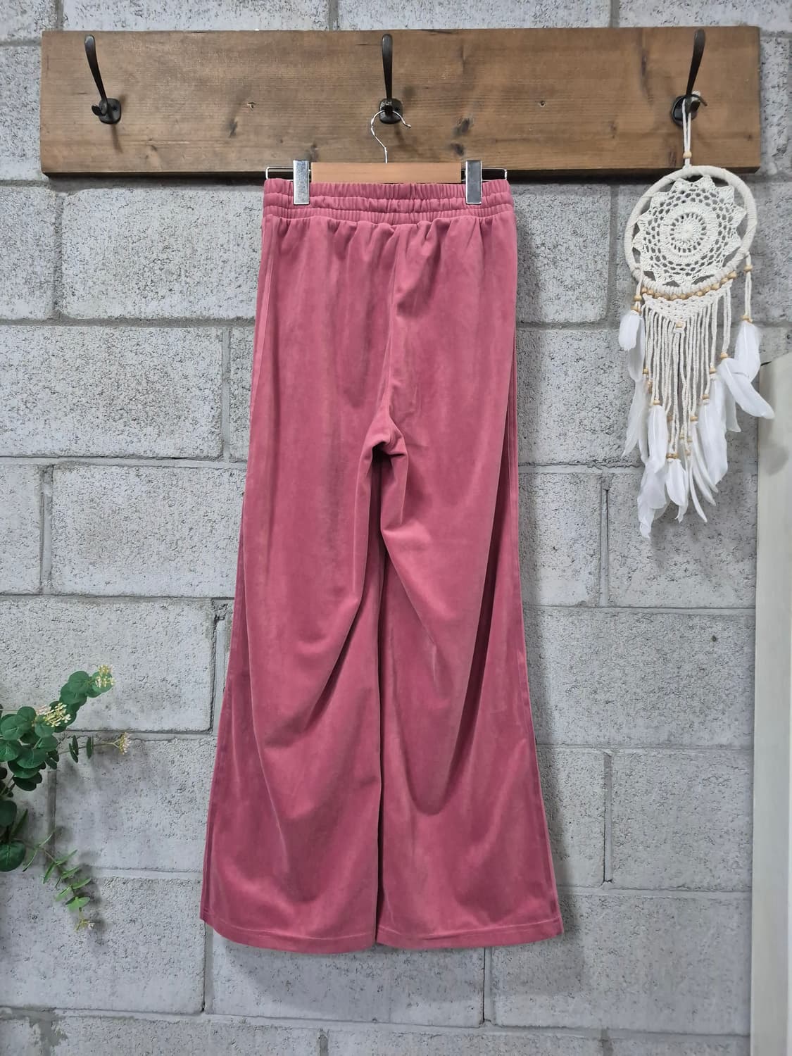 아디다스 벨벳 희귀 핑크 와이드 팬츠  상품이미지7