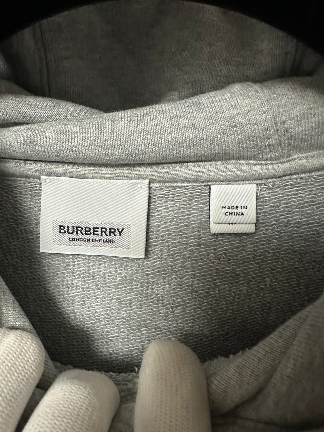 (M) 버버리 레터링로고 후드티 그레이 상품이미지3