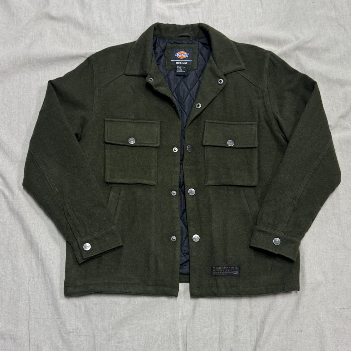 디키즈 카키 누빔 백로고 자수 울 자켓 M 상품이미지3