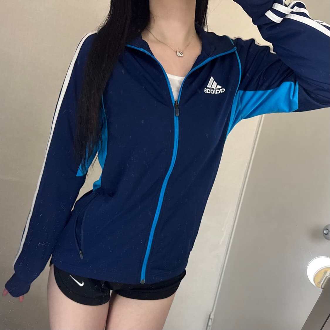 아디다스 삼선 로고 네이비 블루 배색 져지  상품이미지2