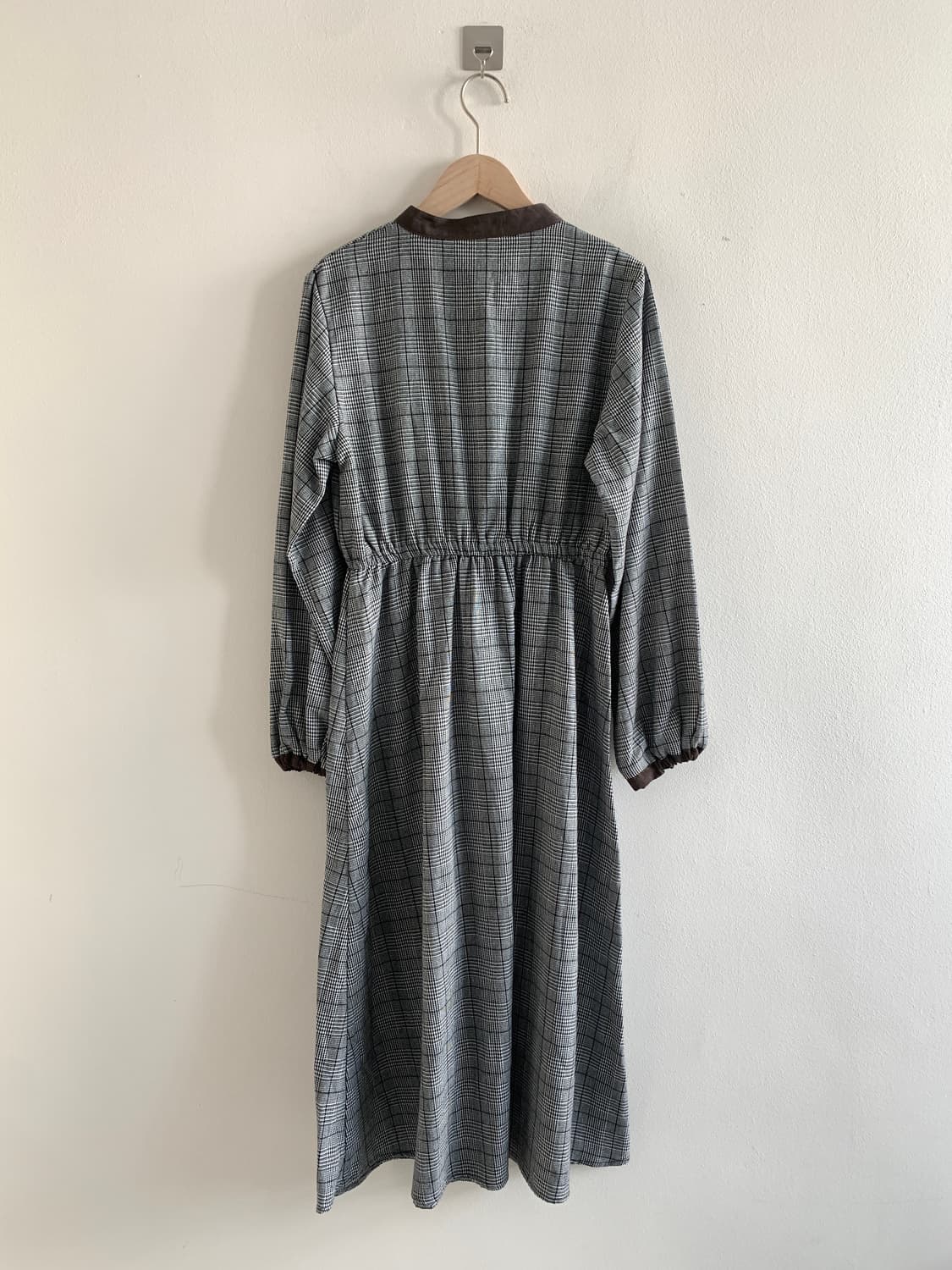 Check gold button dress 상품이미지7