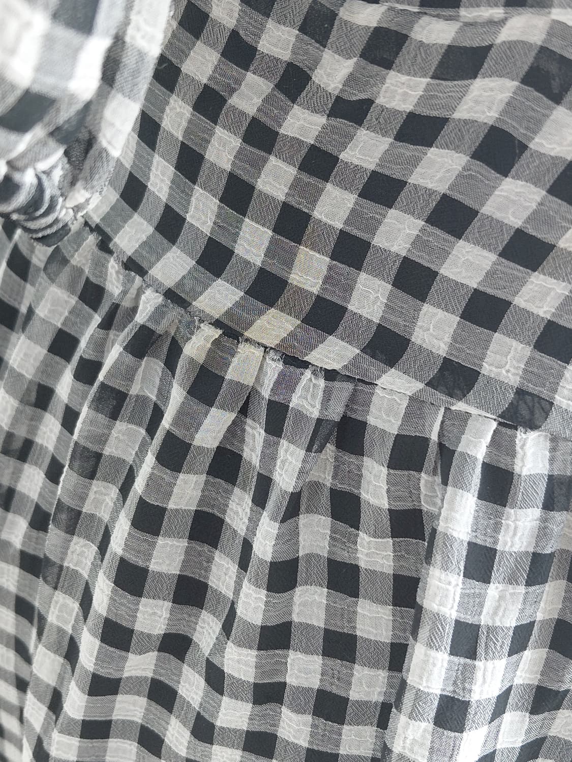 [빈티지] 깅엄체크 랩 원피스 반팔 프릴 캉캉 원피스 상품이미지3