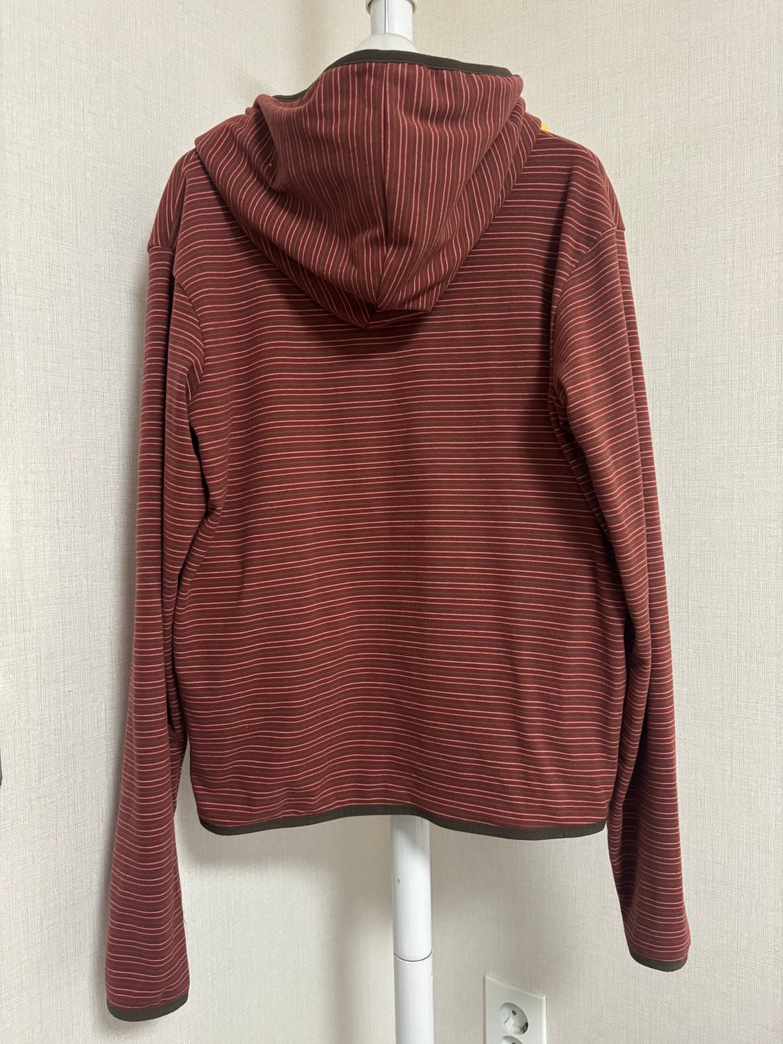 Coyseio STRIPE FLEECE HOOD ZIP-UP RED 상품이미지10