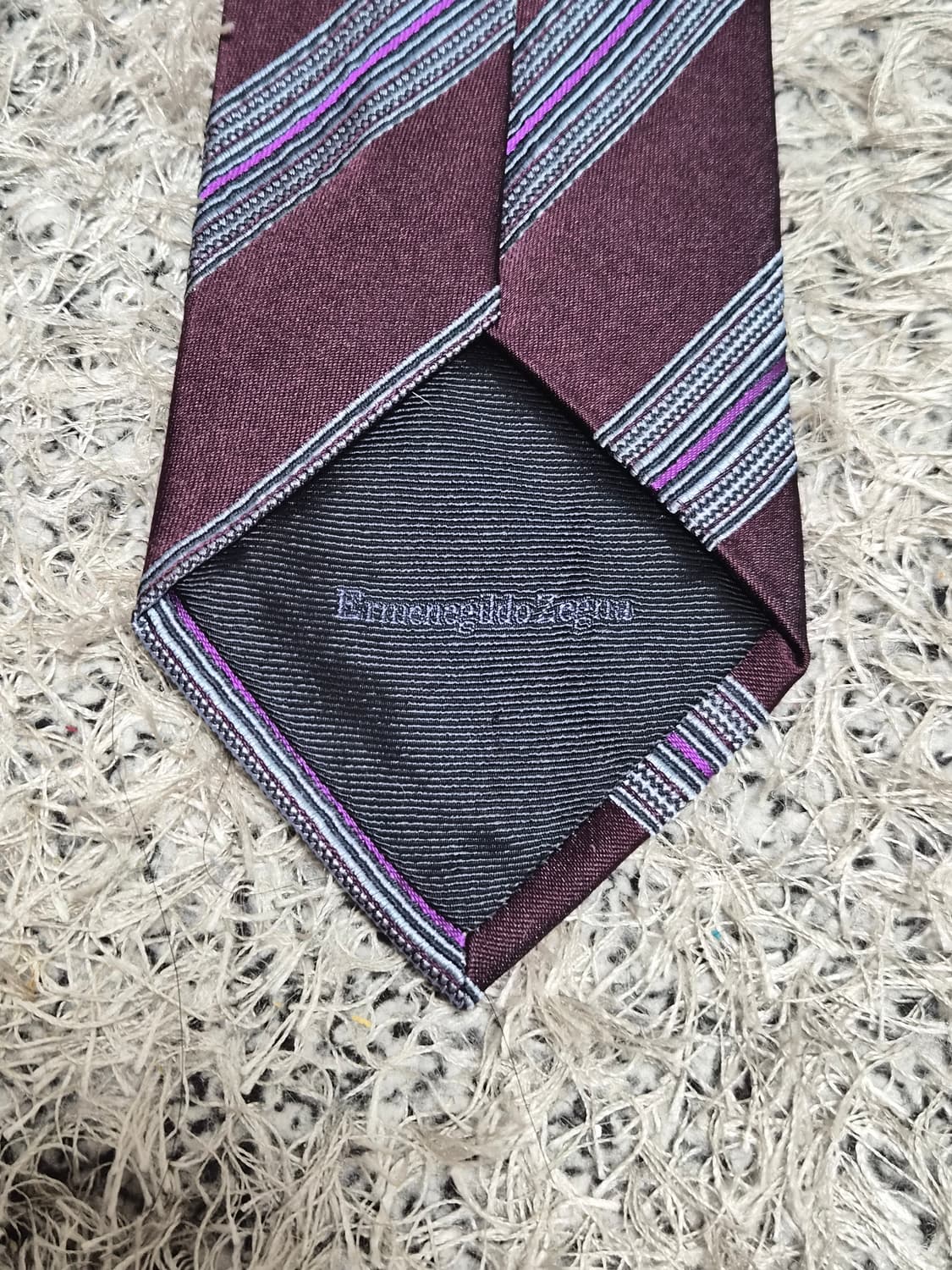 에르메네질도제냐Zegna 사선 패턴 넥타이 Free - N35 상품이미지3