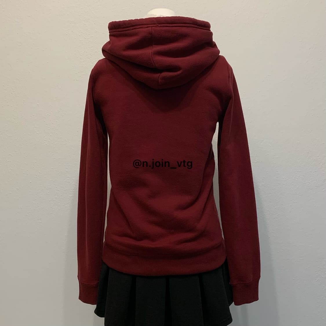 홀리스터 버건디 양털 울프죠 후드집업 상품이미지3