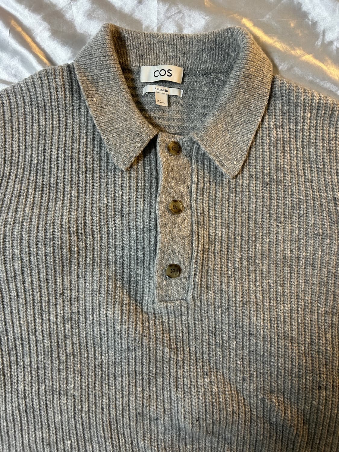 코스 리브드 울 캐시미어 블렌드 폴로 셔츠 상품이미지3