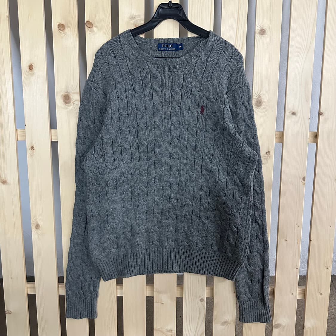(M) 폴로 랄프로렌 그레이 케이블 니트 상품이미지1