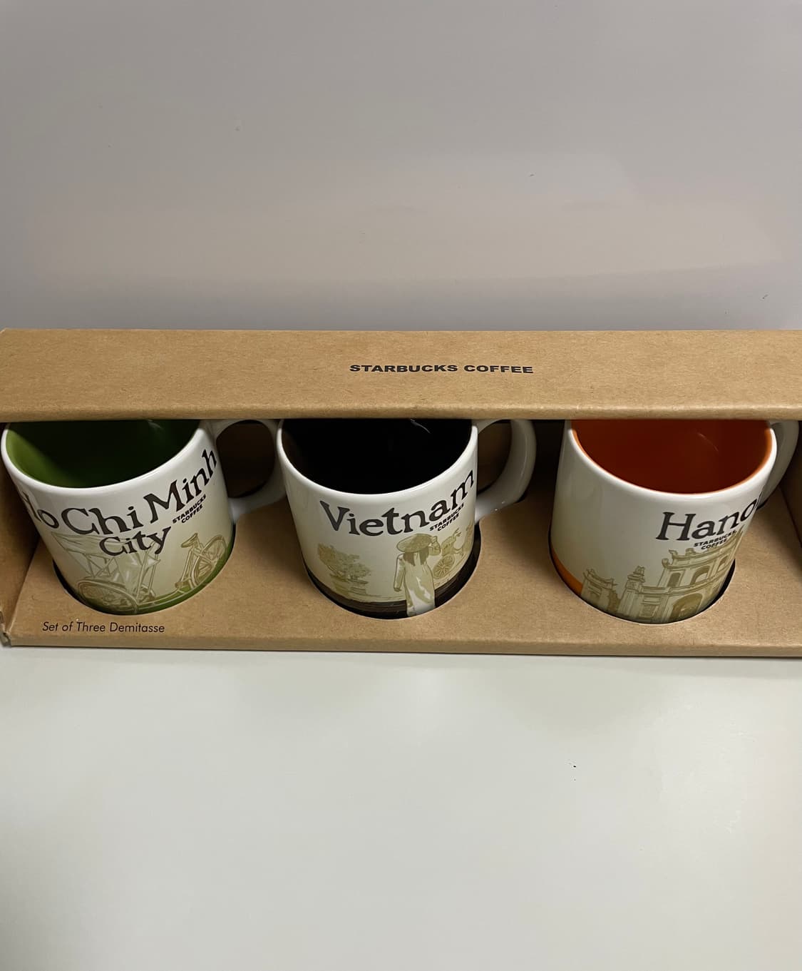 [미사용] 스타벅스 시티 데미타쎄 머그잔 컵 3종세트 호치민 베트남 하노 상품이미지2