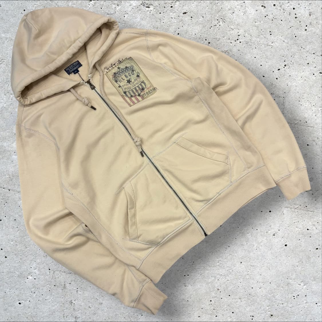 [M] 00s 폴로 진스 컴퍼니 성조기 베이지 후드집업 D643 상품이미지1