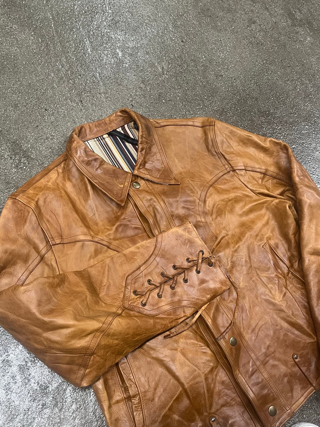 빈티지 웨스턴 레더 자켓 (100) 상품이미지4