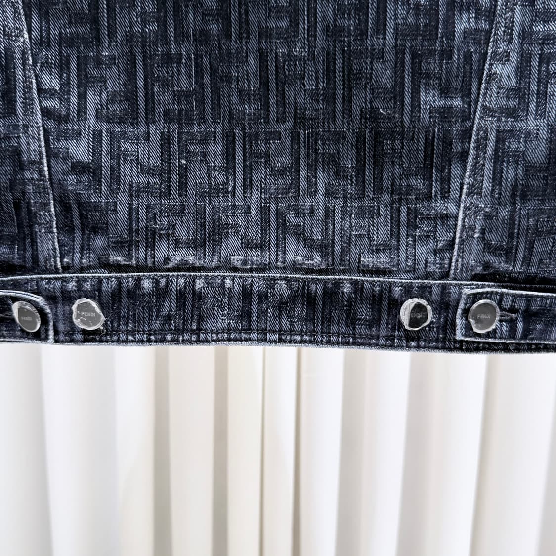 (A+/48) / 펜디FF로고 벨벳 블랙 데님 자켓 상품이미지5