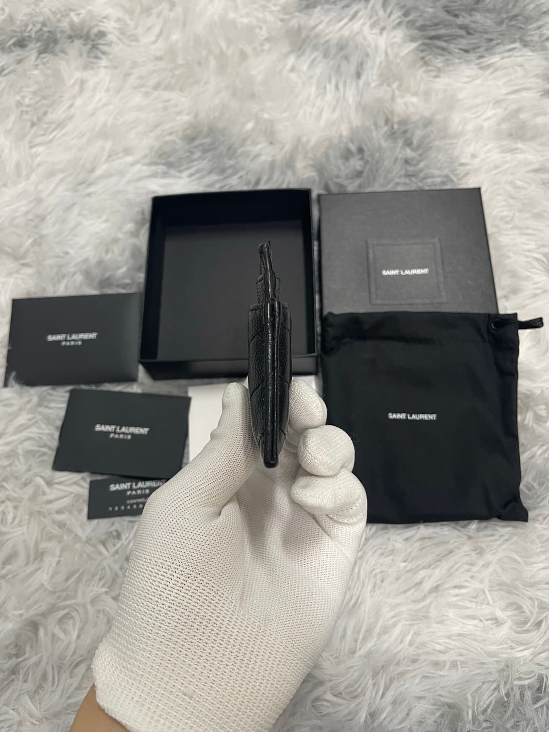 입생로랑 마틀라세 금장 카드지갑 블랙 [os] 상품이미지3