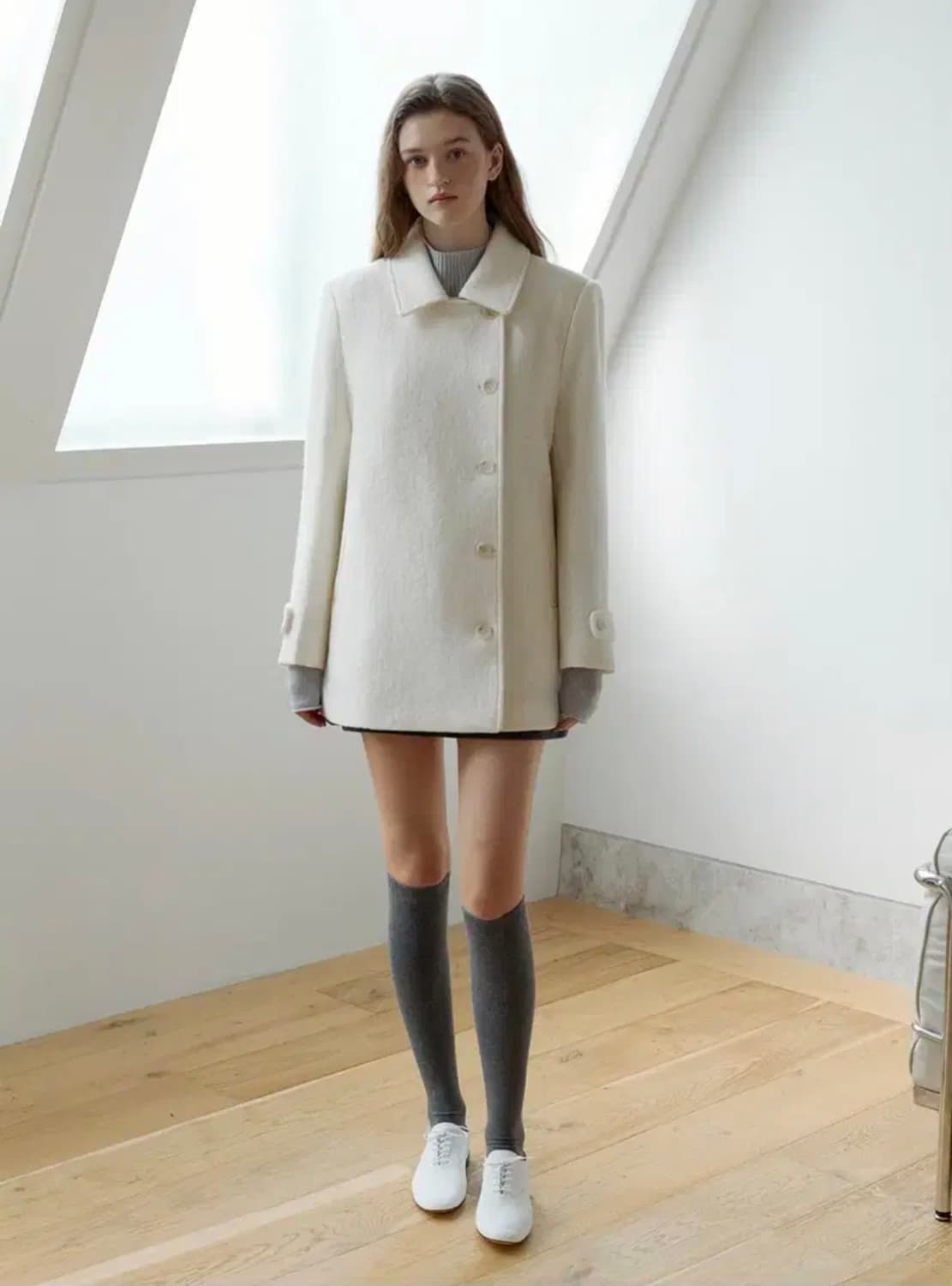 르베인 하프코트 아이보리 상품이미지1