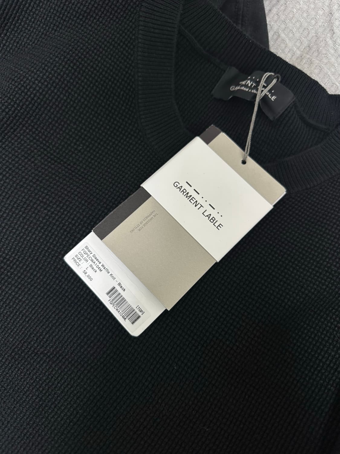 가먼트레이블 와플니트 반팔 블랙 L사이즈 상품이미지2
