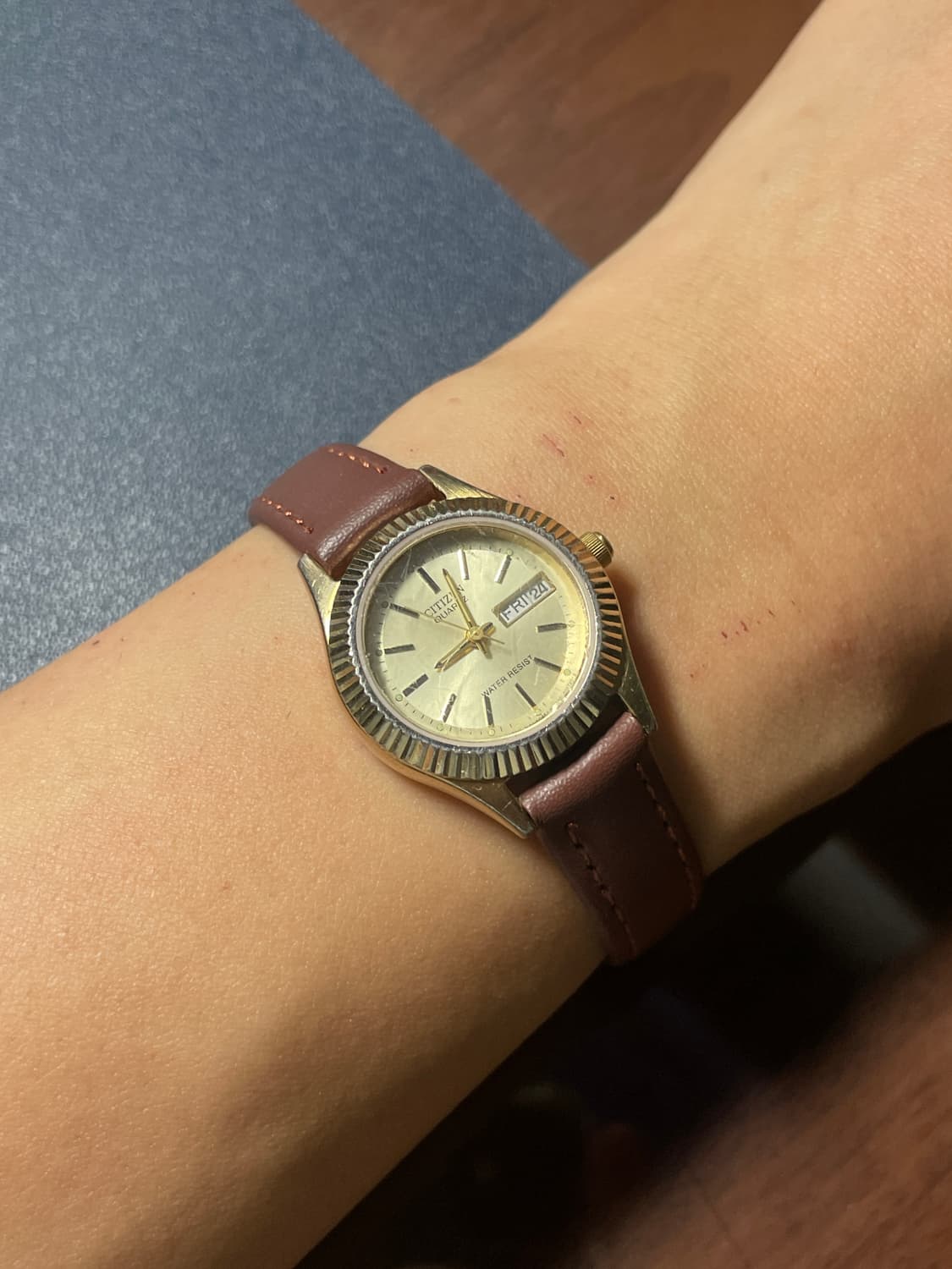 빈티지 시티즌 쿼츠 레더 시계 상품이미지2