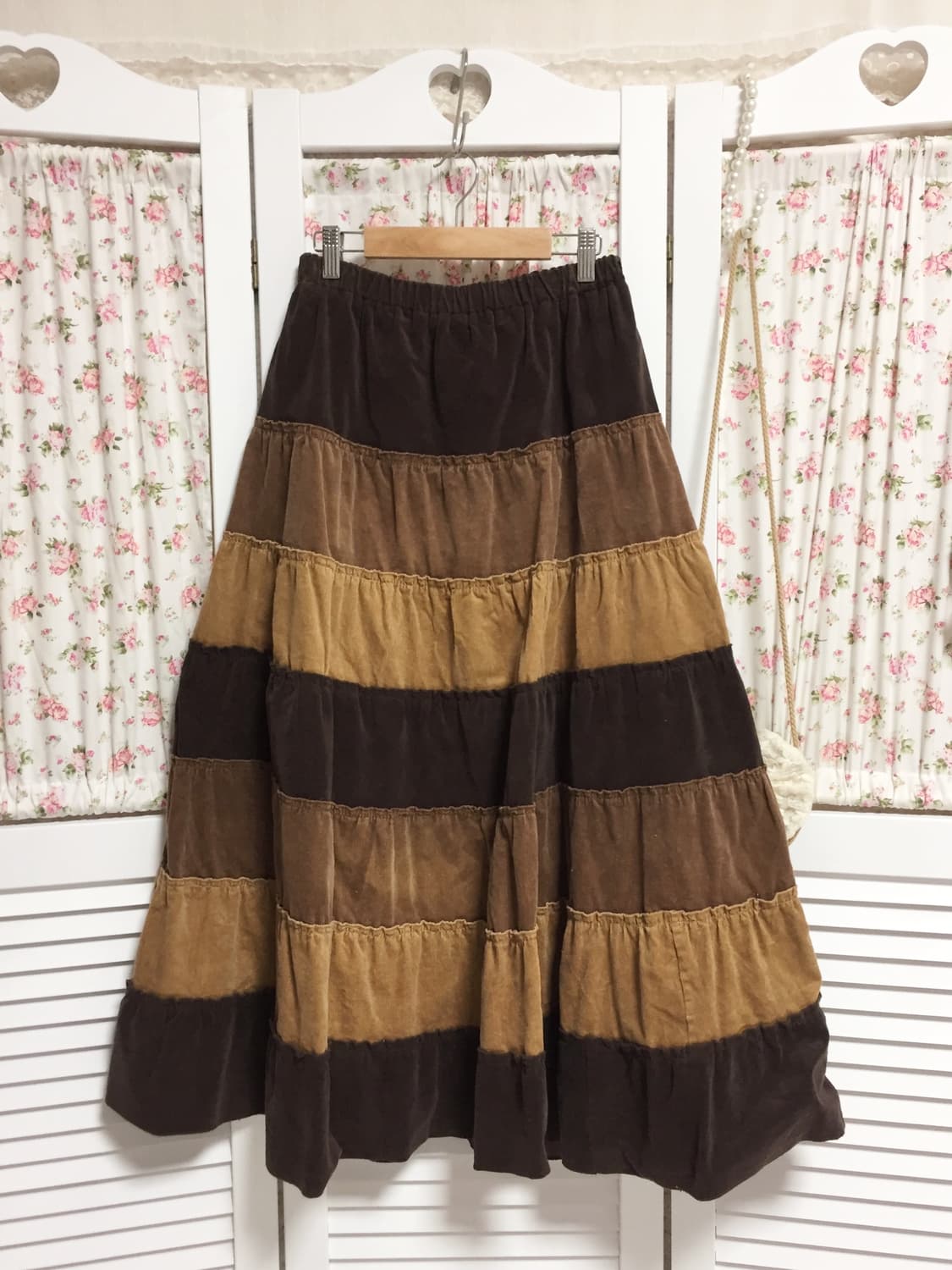 빈티지 히피모리걸 카라멜초코 캉캉스커트 상품이미지1