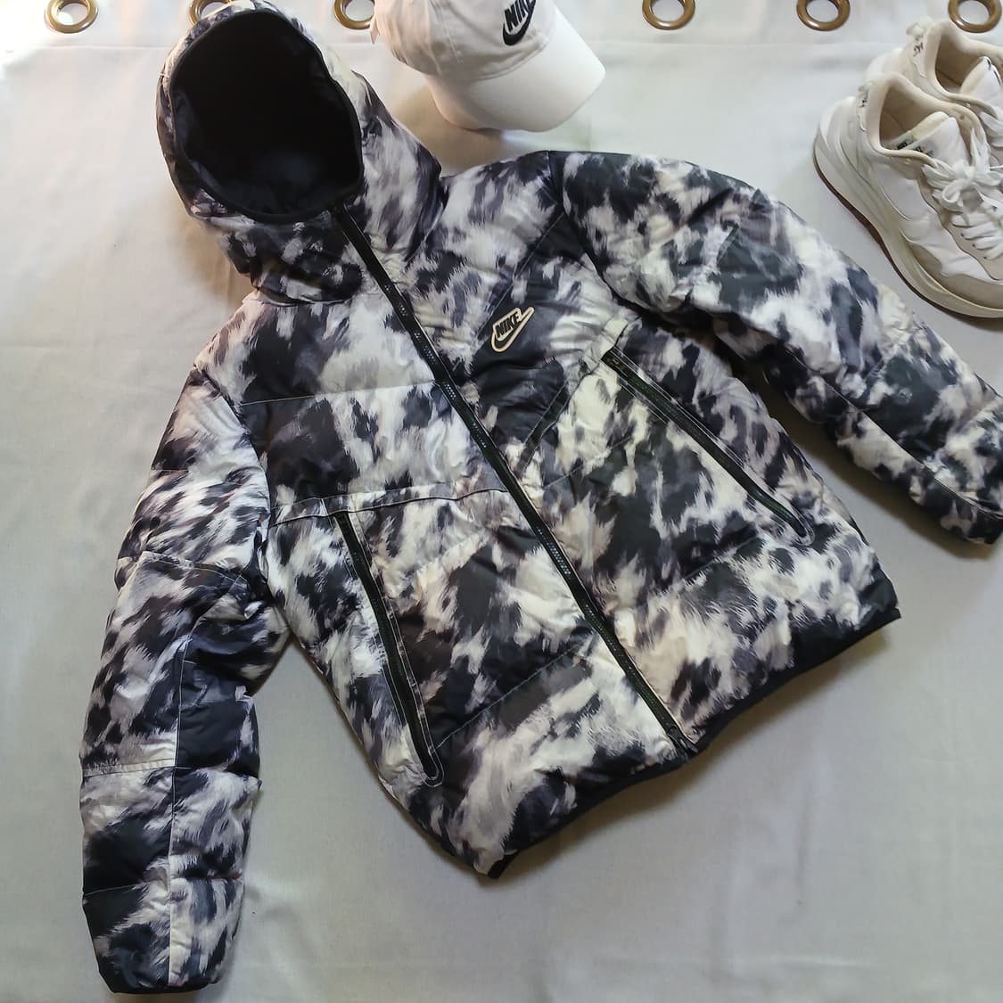 Nike 나이키 윈드러너 패딩 덕다운 화이트카모 투웨이 자켓 상품이미지2