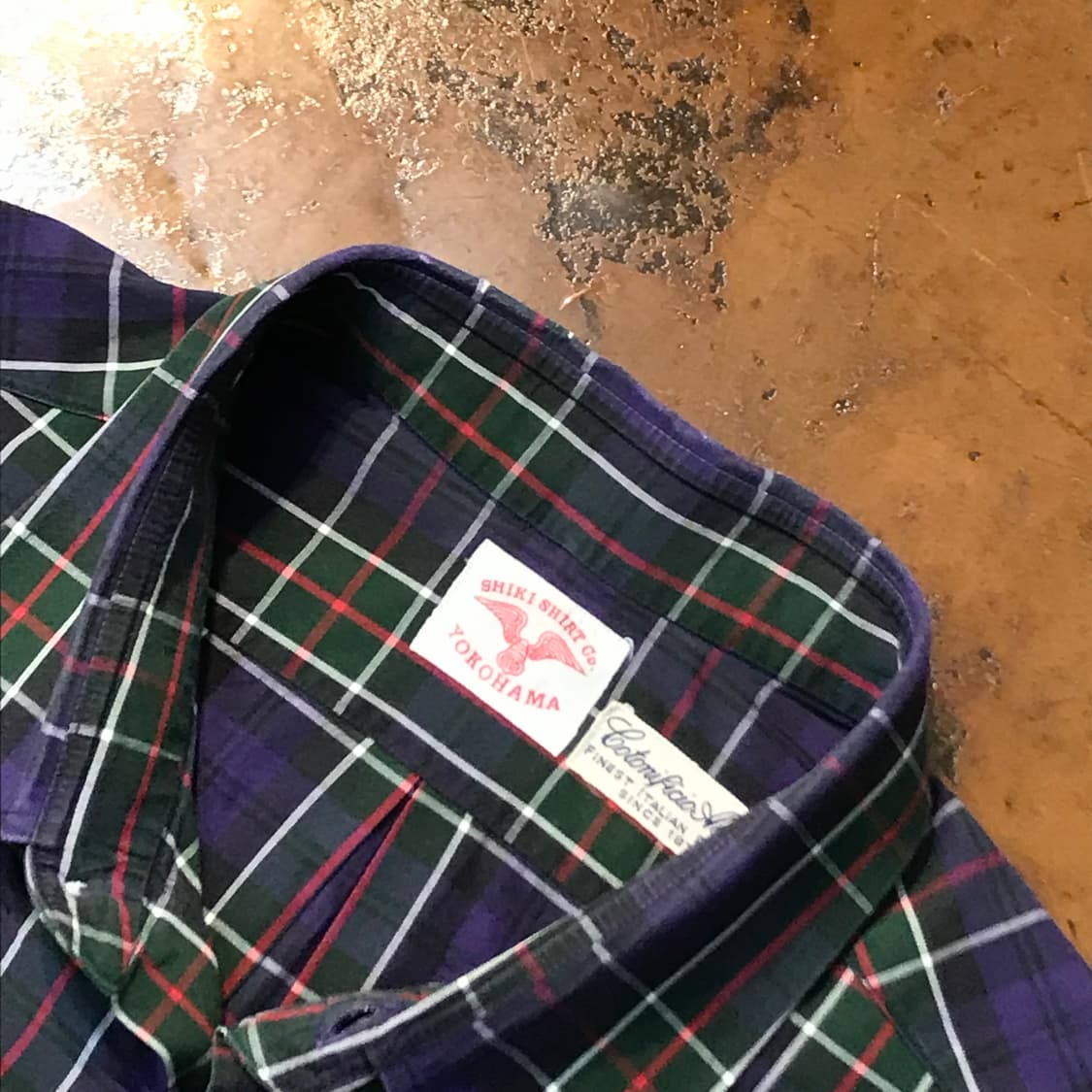 Japan vtg 퍼플 타탄 체크 코튼 셔츠 남성 97 여성 55 66 상품이미지4