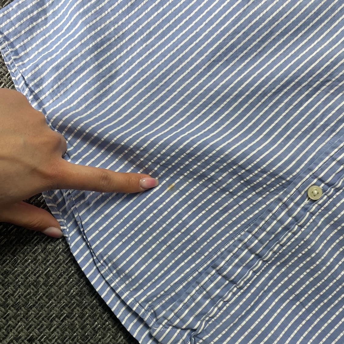 폴로랄프로렌 블루 스트라이프 린넨코튼 셔츠 M 상품이미지5