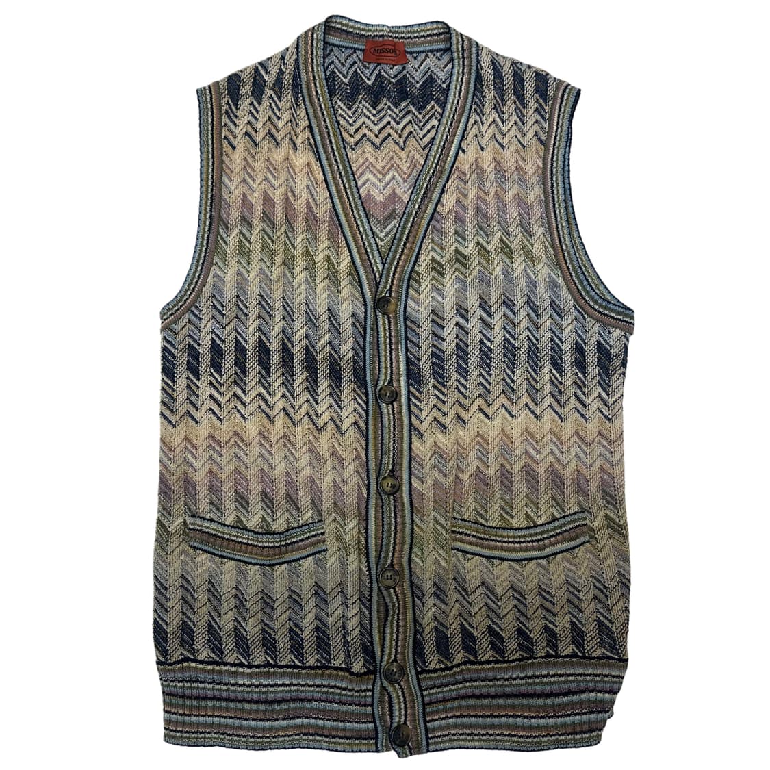 미쏘니 빈티지 멀티컬러 케이블패턴니트베스트 100 상품이미지1