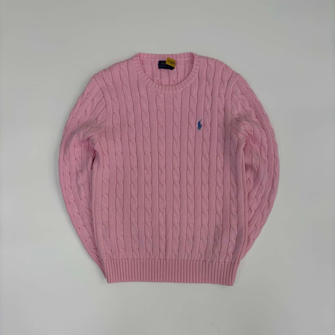 폴로 랄프로렌 신형 큐알택 베이비핑크 케이블 걸즈 크루넥 니트(M) 상품이미지2
