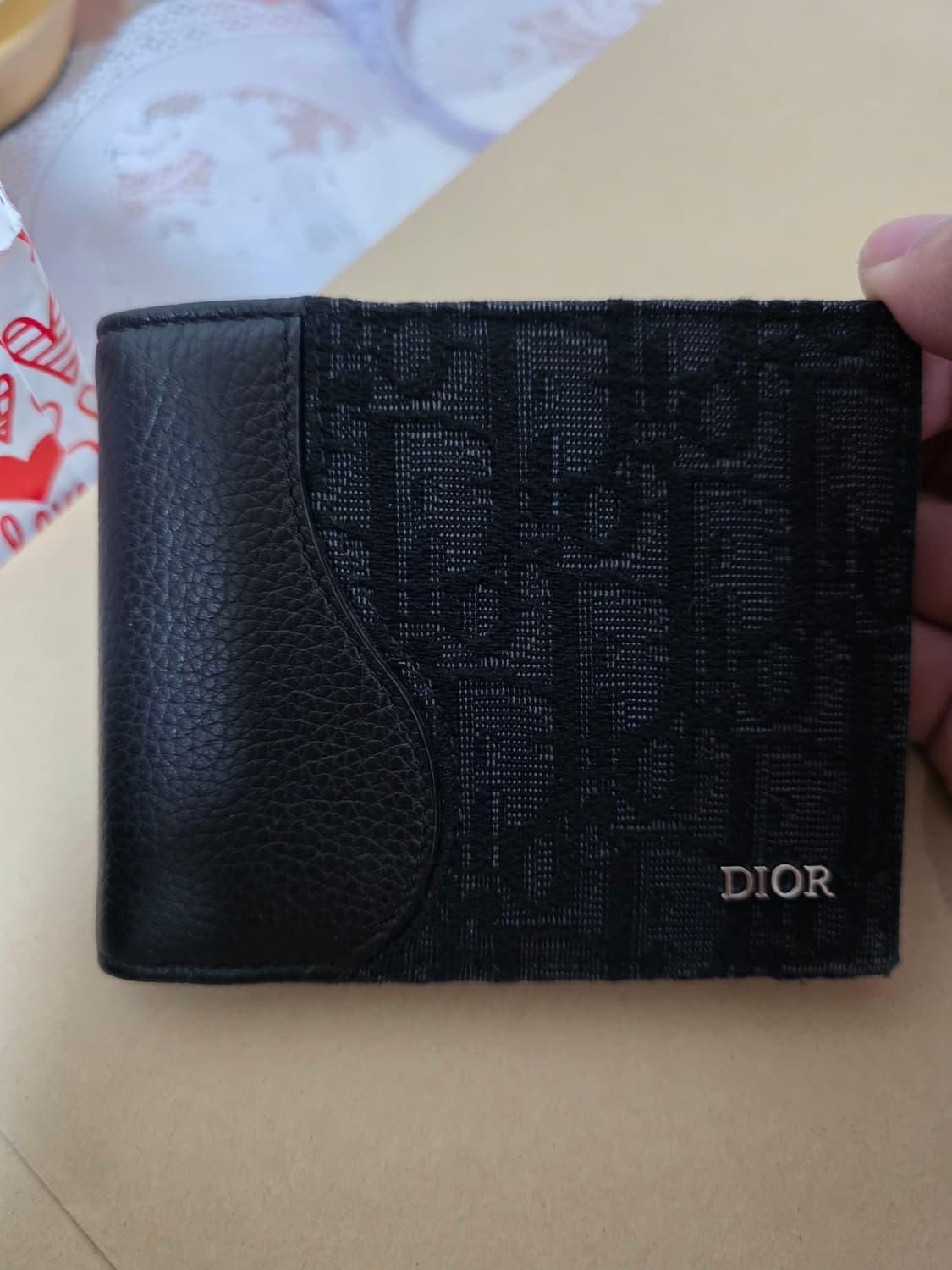 디올 오블리크 새들 반지갑 블랙 상품이미지1