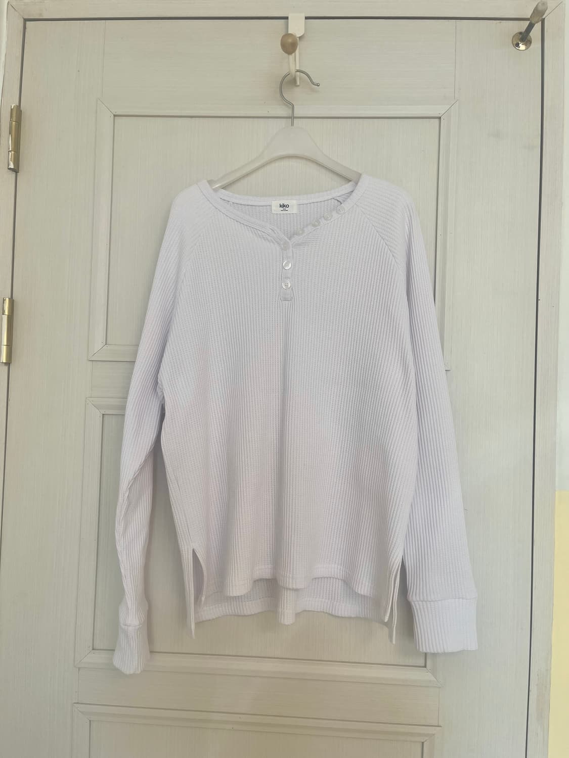 새상품 kiko 화이트 레글런 와플 티셔츠 상품이미지2