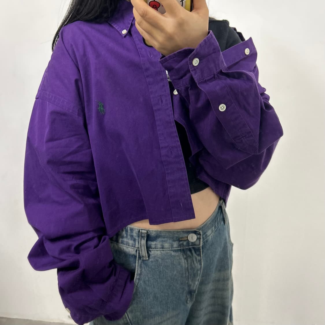 폴로 커스텀 크롭 셔츠[1738] 상품이미지3