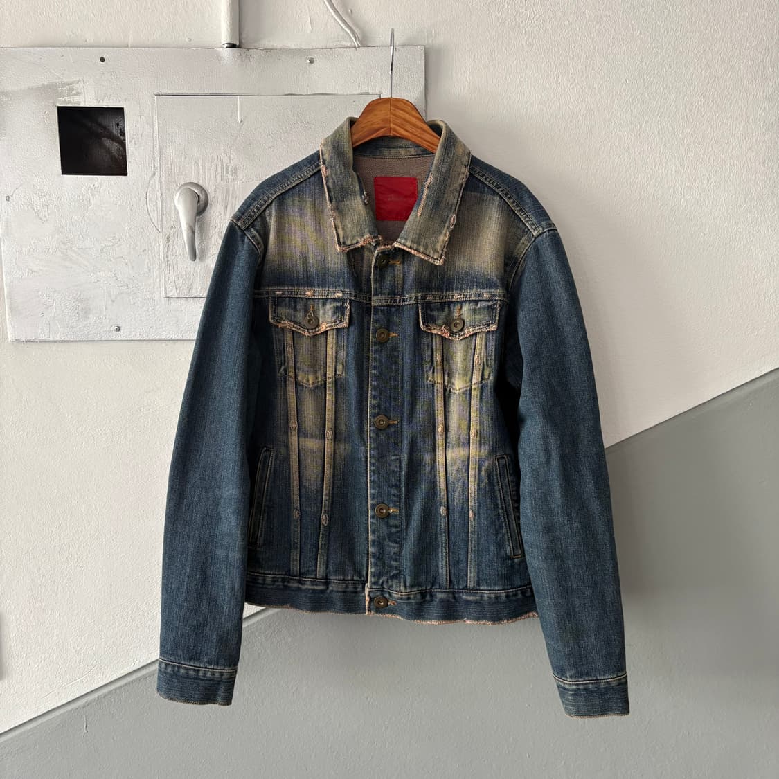 빈티지 워싱 & 디스트레스 데님 자켓 상품이미지1