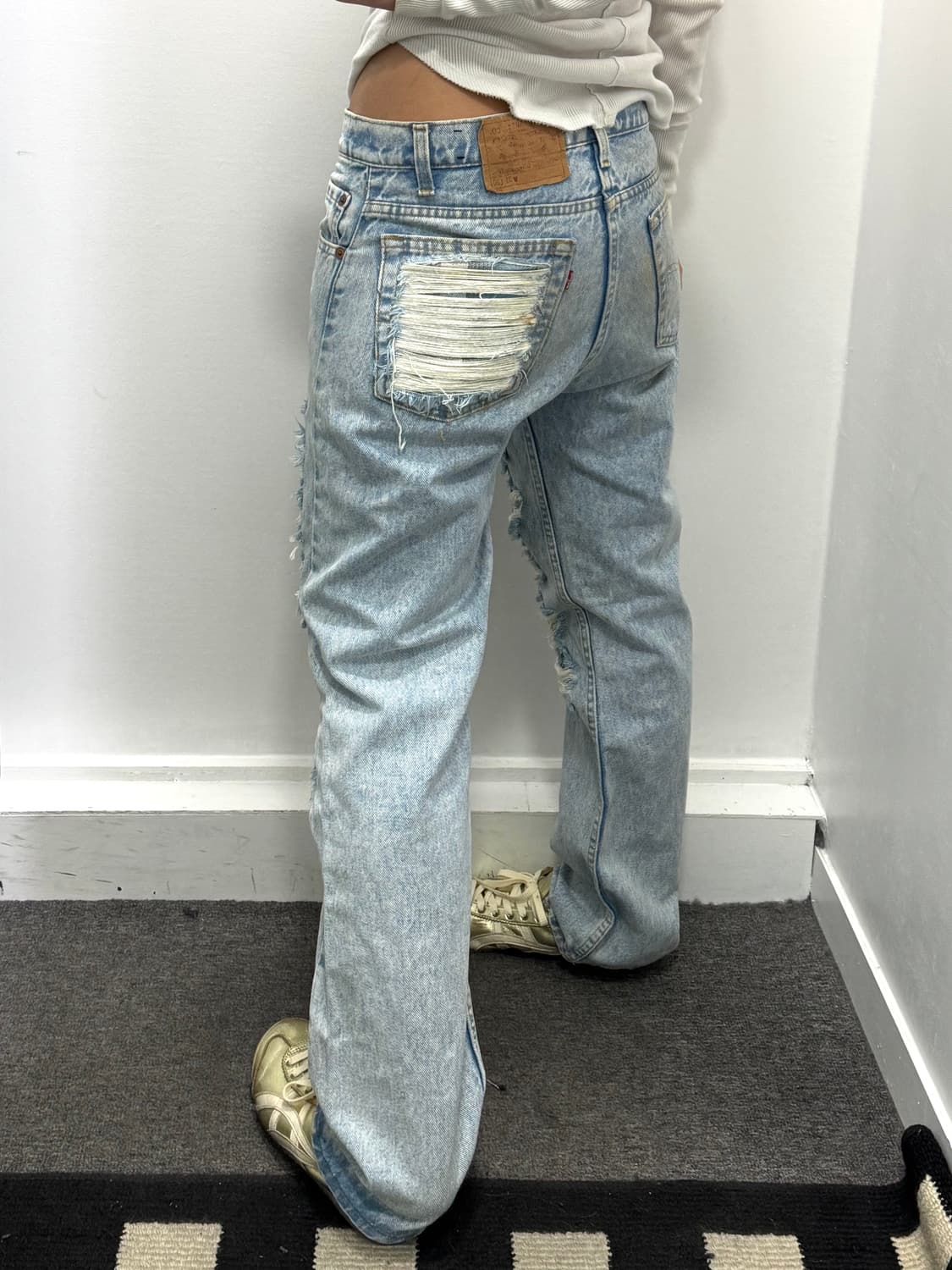 Levi’s 508 체크 디스트로이드 데님팬츠 상품이미지2