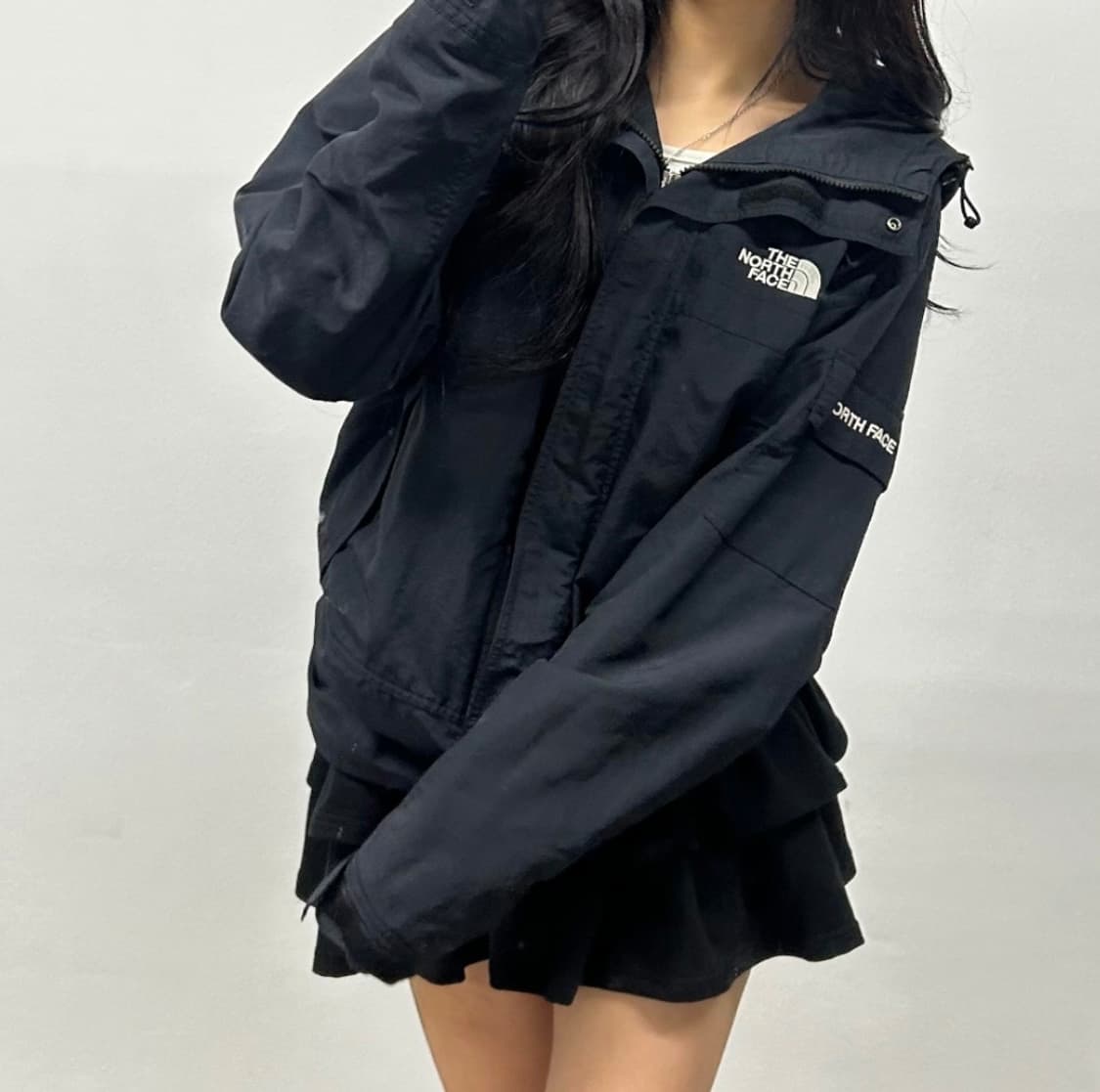 노스페이스 포켓 고프코어 블랙 윈드브레이커 자켓 바람막이  상품이미지1