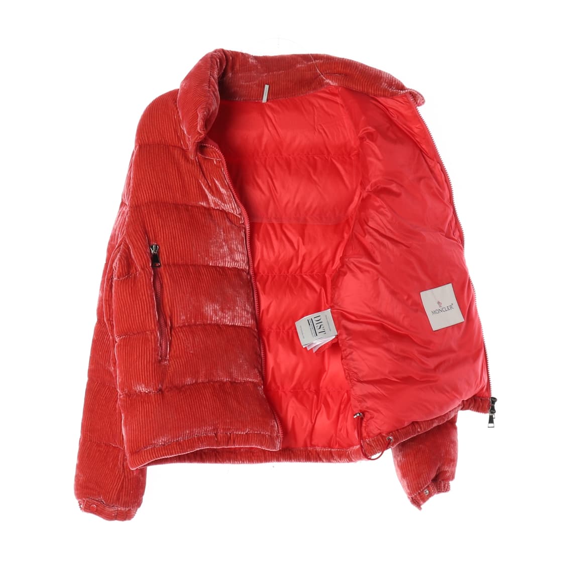 몽클레어 벨벳 코듀로이 다운 재킷 숏 패딩 2WAY 집업 푸퍼 레드
 상품이미지2