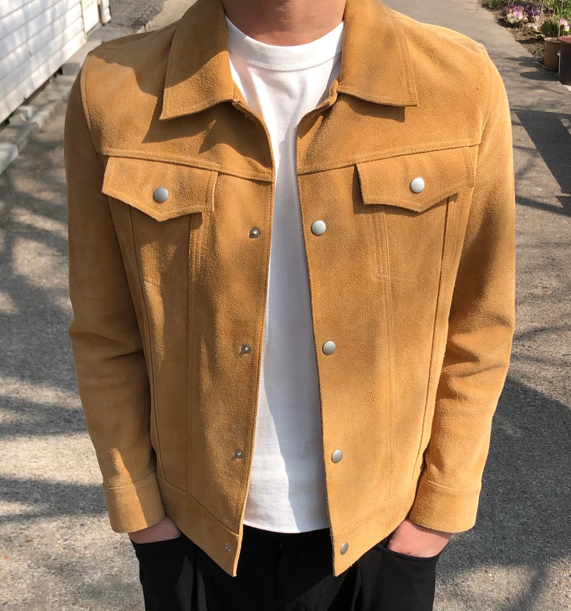 grand vision  카우하이드 레더 트러커자켓 상품이미지1