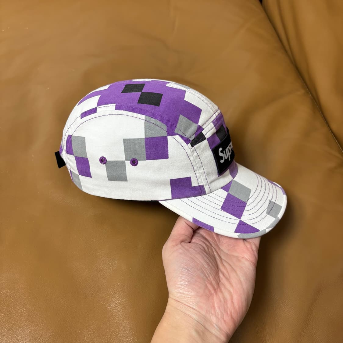 슈프림 캠프캡 모자 박스로고 밀리터리 카모 퍼플 상품이미지3