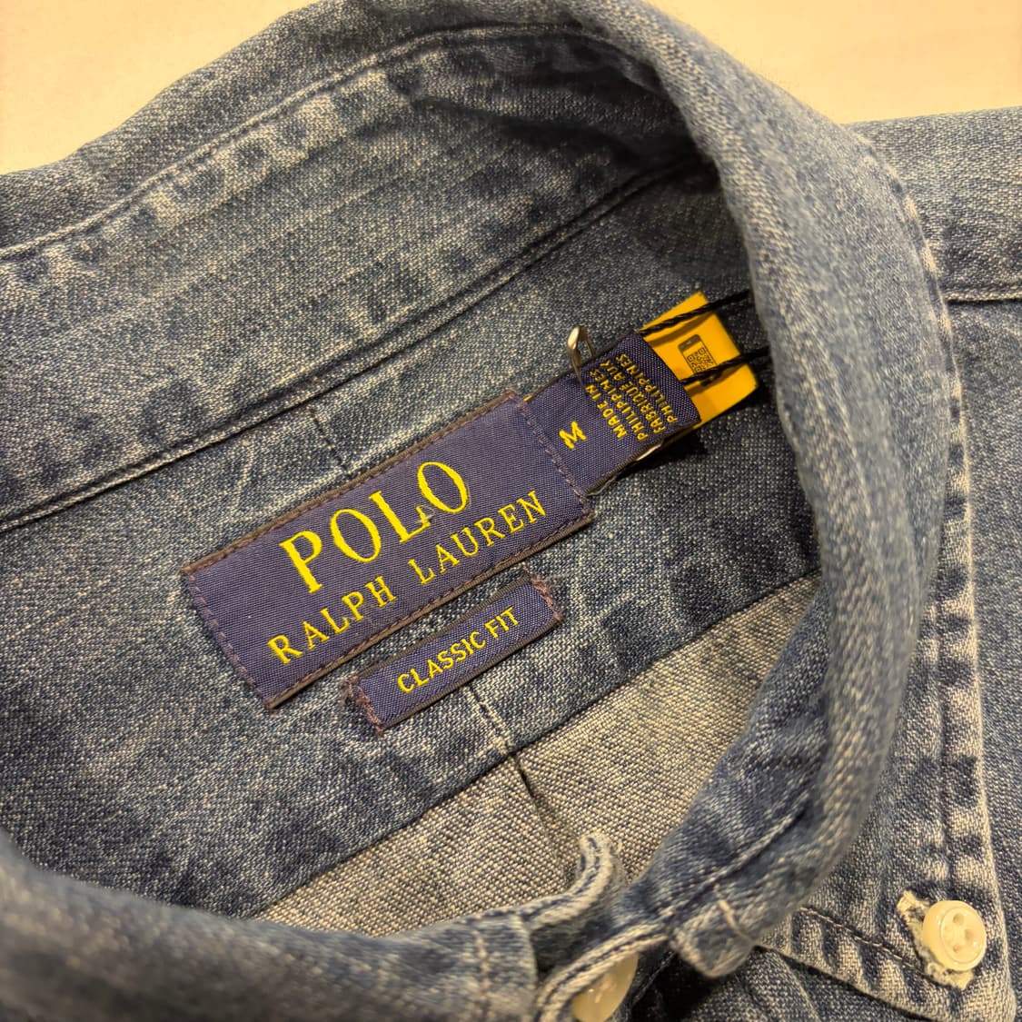 [M] 폴로 랄프로렌 클래식핏 신형 큐알 데님 셔츠 남방 D548 상품이미지5
