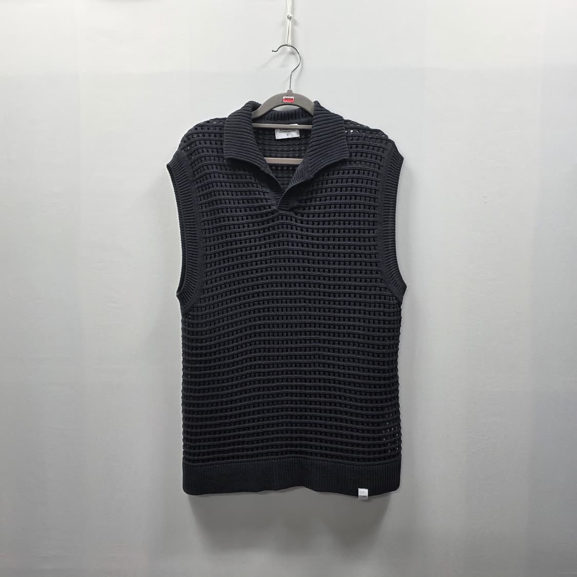 0034 커버낫 카라 니트 베스트 S 펀칭 니트 조끼 23년 여름 남녀공 상품이미지1