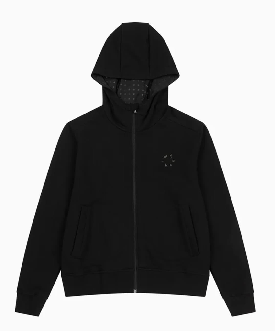 오헤시오 DOT HOODED ZIP-UP, BLACK 상품이미지1