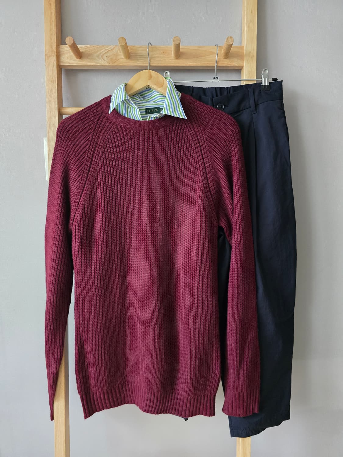 버건디 니트 스웨터  상품이미지1